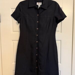 Talbots Black Short Sleeve Mini Dress